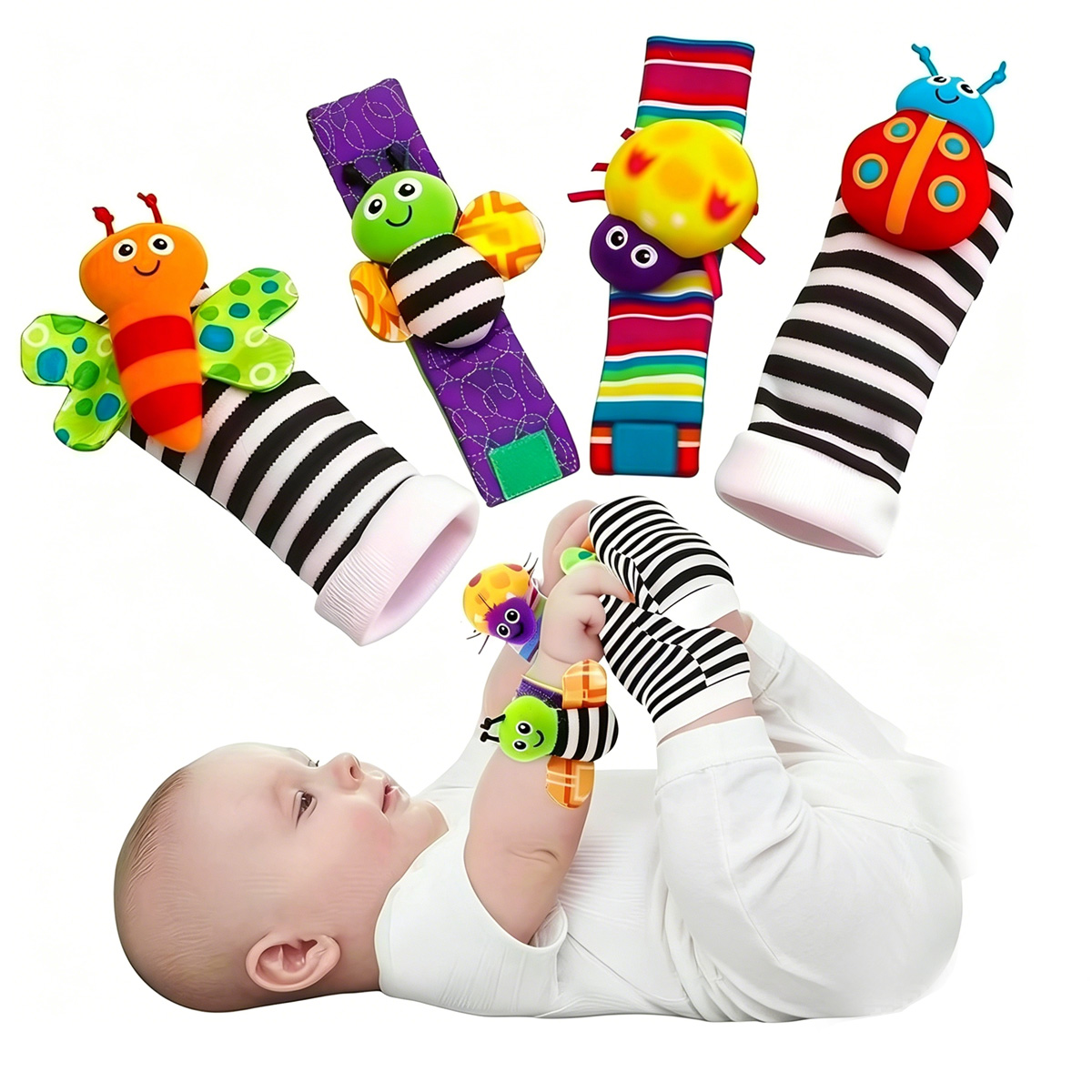 Toddler Sock Set - 4 Buah Mainan Kerincingan Bayi Kaus