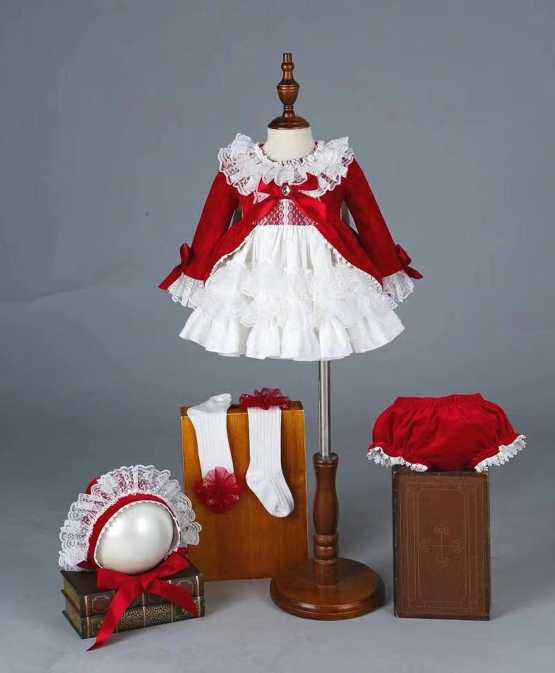 4 Buah Gaun Putri Spanyol Anti - Baby Xmas Clothing ulasan dan harga
