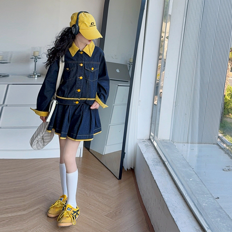 Setelan Jaket Denim Kuning Tre - Baby Clothing Yellow ulasan dan harga