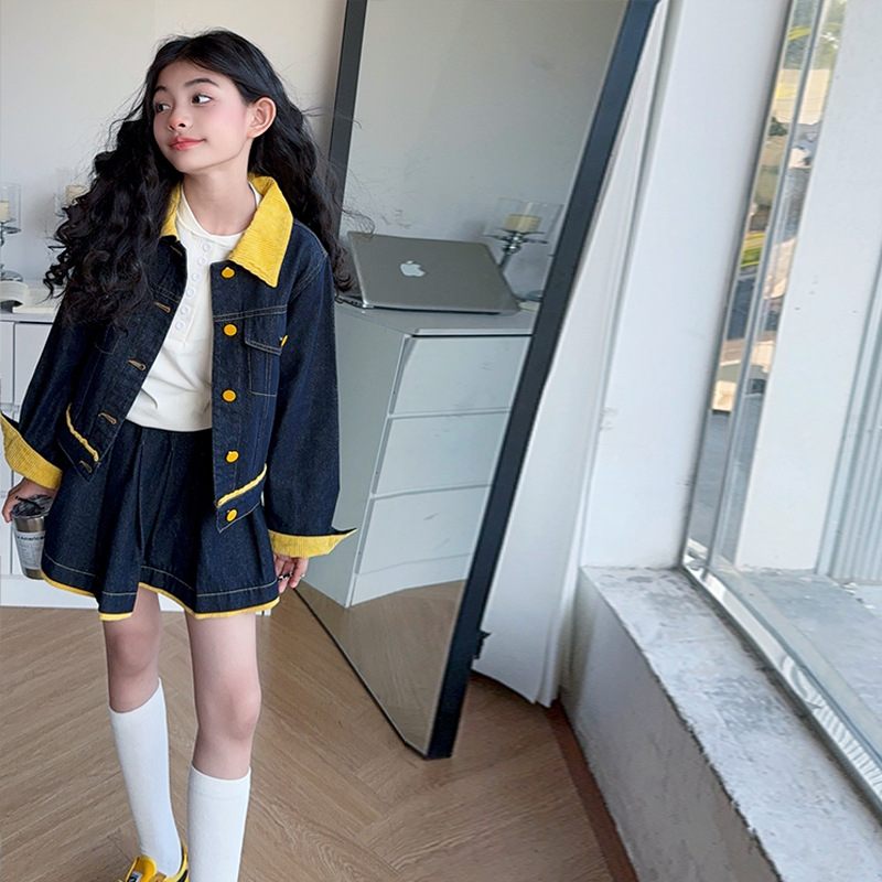 Setelan Jaket Denim Kuning Tre - Baby Clothing Yellow ulasan dan harga